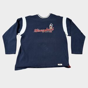 Vtg Disneyland Resort Est 1955 Mickey Mouse Embroidered Long Sleeve Shirt XL